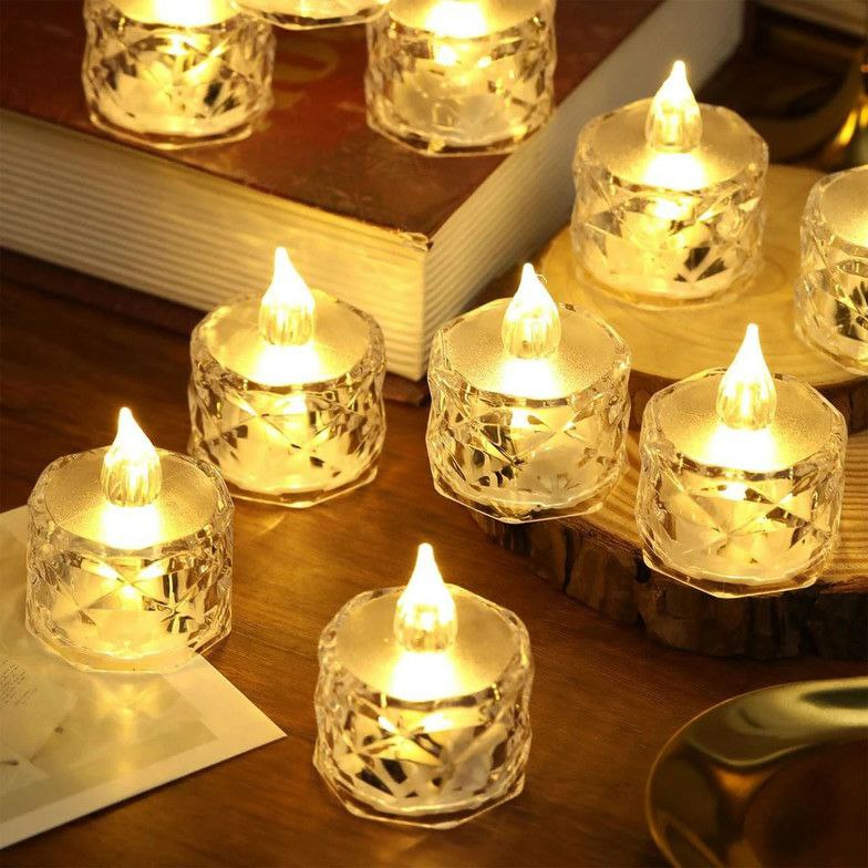 Transparent Acrylic Led Tea Light Candle Home Decoration Candle