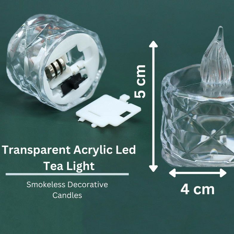 Transparent Acrylic Led Tea Light Candle Home Decoration Candle